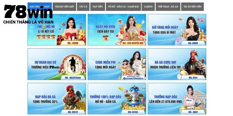 Hội viên 78Win không nên bỏ qua ưu đãi hot